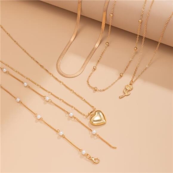 Stunning Layered Beach Necklace Set | Boho Seashell & Pearl Chains - Picture 1 of 5